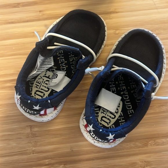 HEY DUDE Toddler Americana Navy White Shoe Size 5 C Brand New - Picture 4 of 7